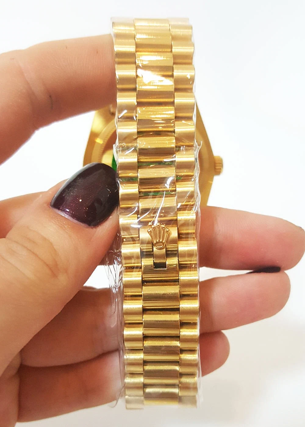 Day-Date champagnerfarbenes Zifferblatt 1803 Profilansicht