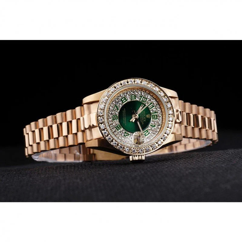 Datejust grünes Zifferblatt RL39 Nahaufnahme