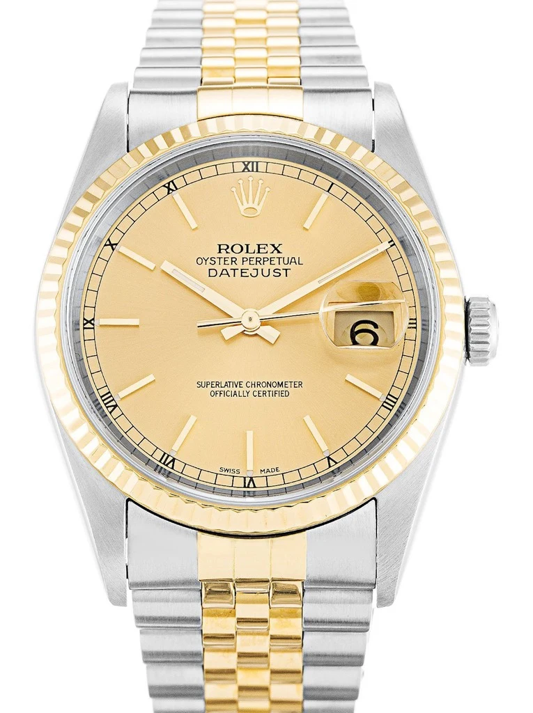 Datejust champagnerfarbenes Zifferblatt 16233