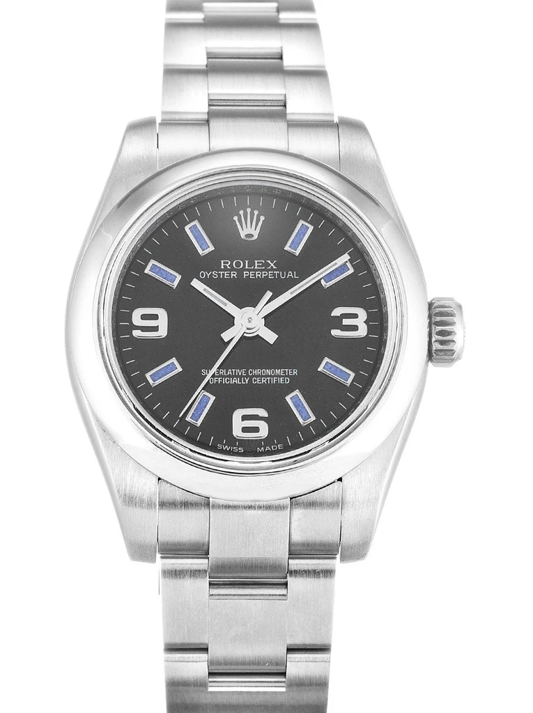 Oyster Perpetual Lady schwarzes Zifferblatt 176200