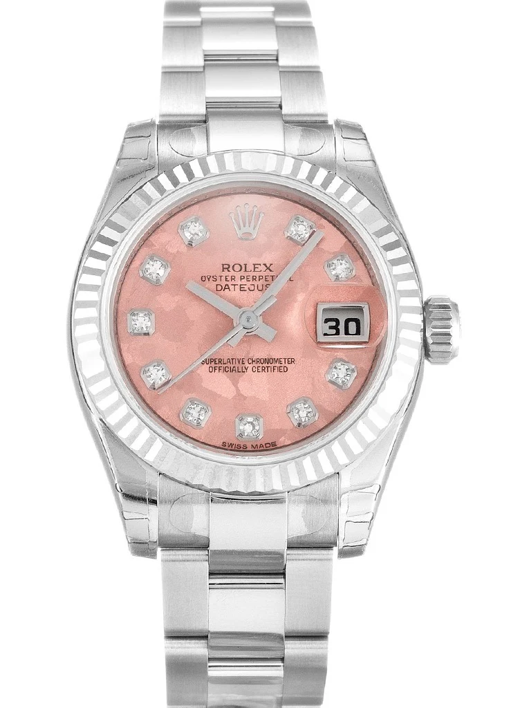 Lady-Datejust Goldstaubeffekt - rosafarbenes Zifferblatt 179174