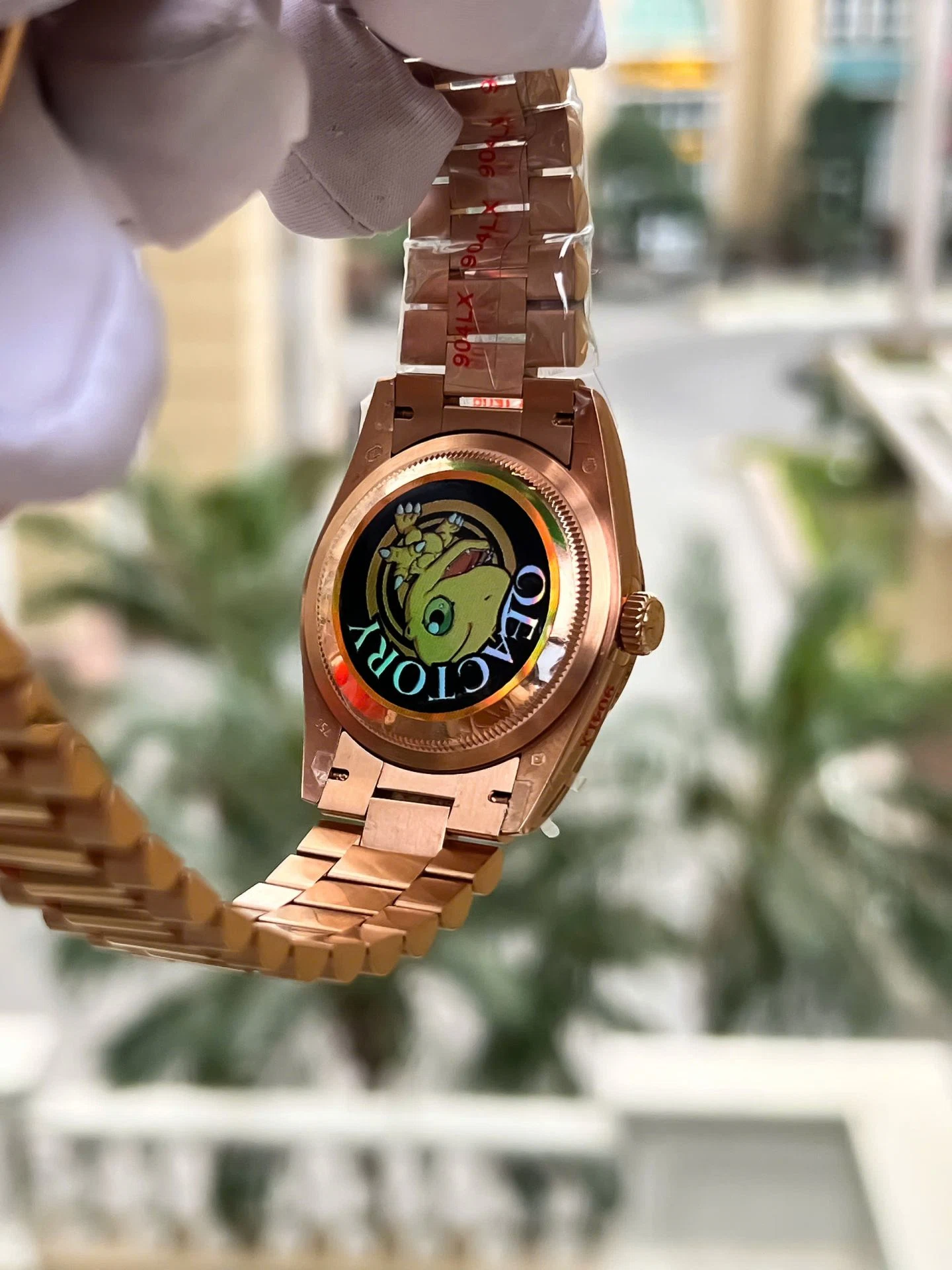Rolex Day-Date Blaugrün Zifferblatt mit Diamantbesatz 128235-0085 36 mm – Superclone – Bild 9