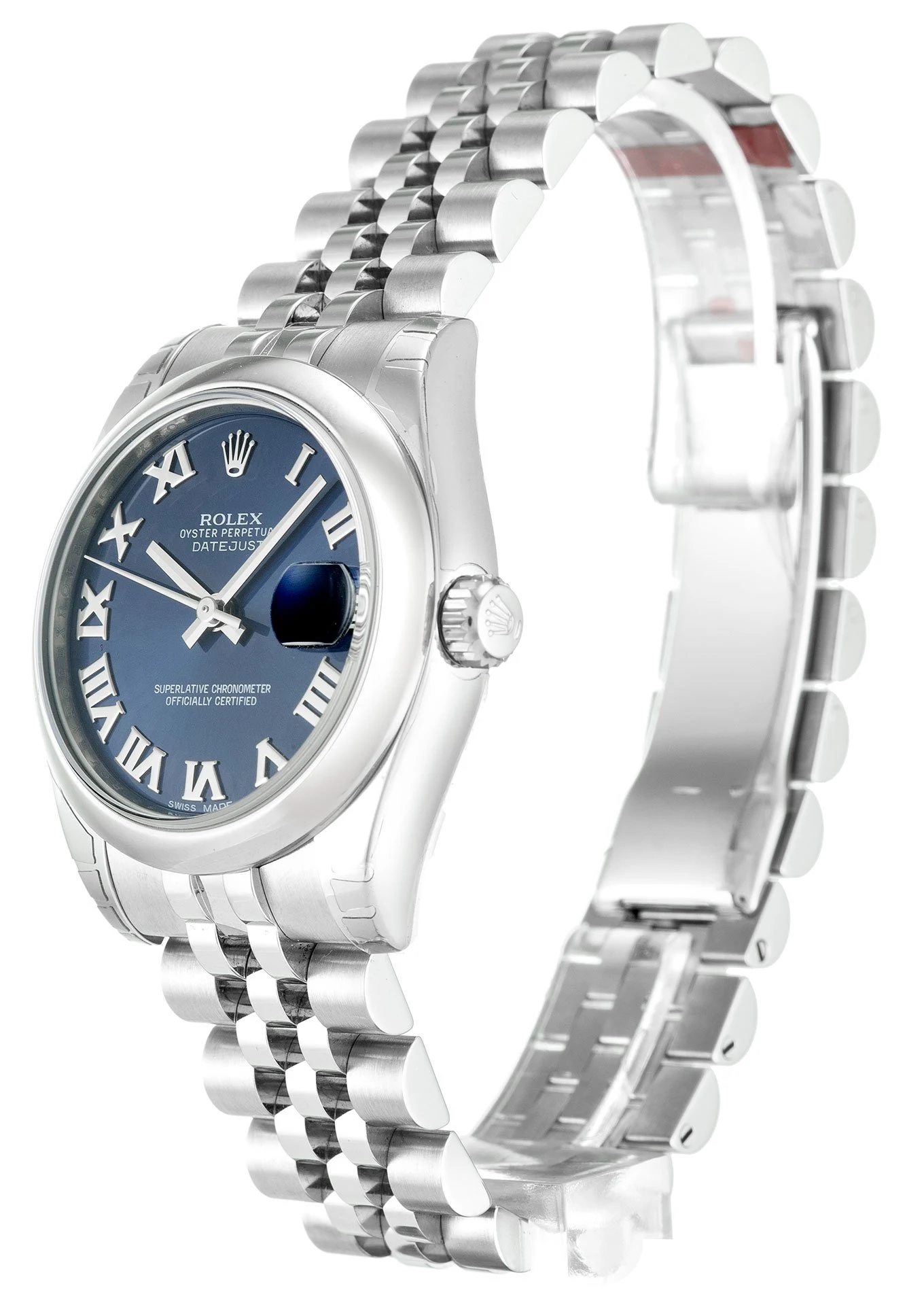 Lady-Datejust blaues Zifferblatt 178240 Jubilee Perspektivansicht