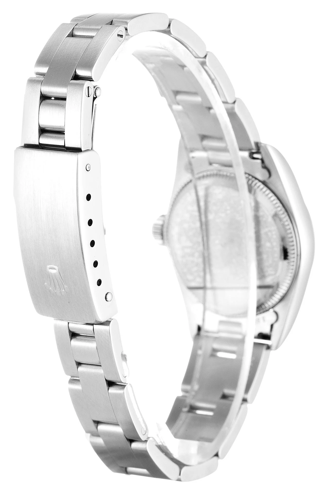 Oyster Perpetual Lady schwarzes Zifferblatt 67180 Schrägansicht