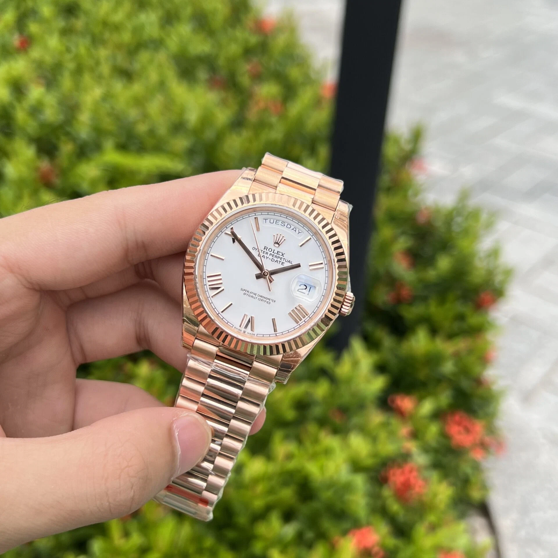 Rolex Day-Date weißes Zifferblatt 128235-0070 36 mm – Superclone – Bild 3