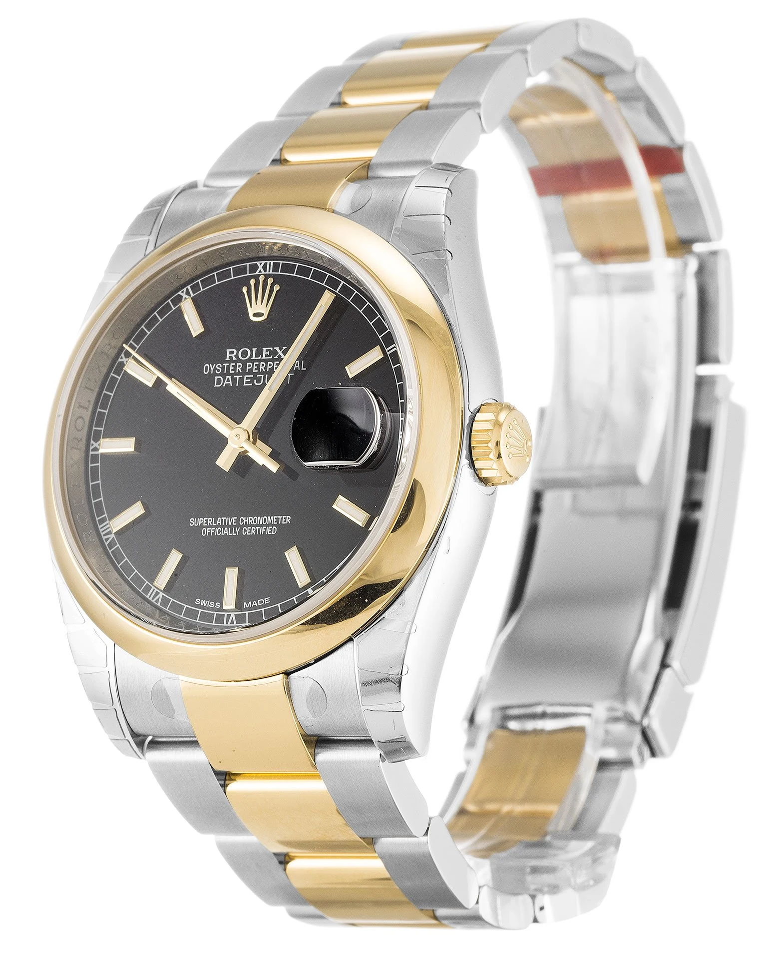 Datejust schwarzes Zifferblatt 116203 Perspektivansicht