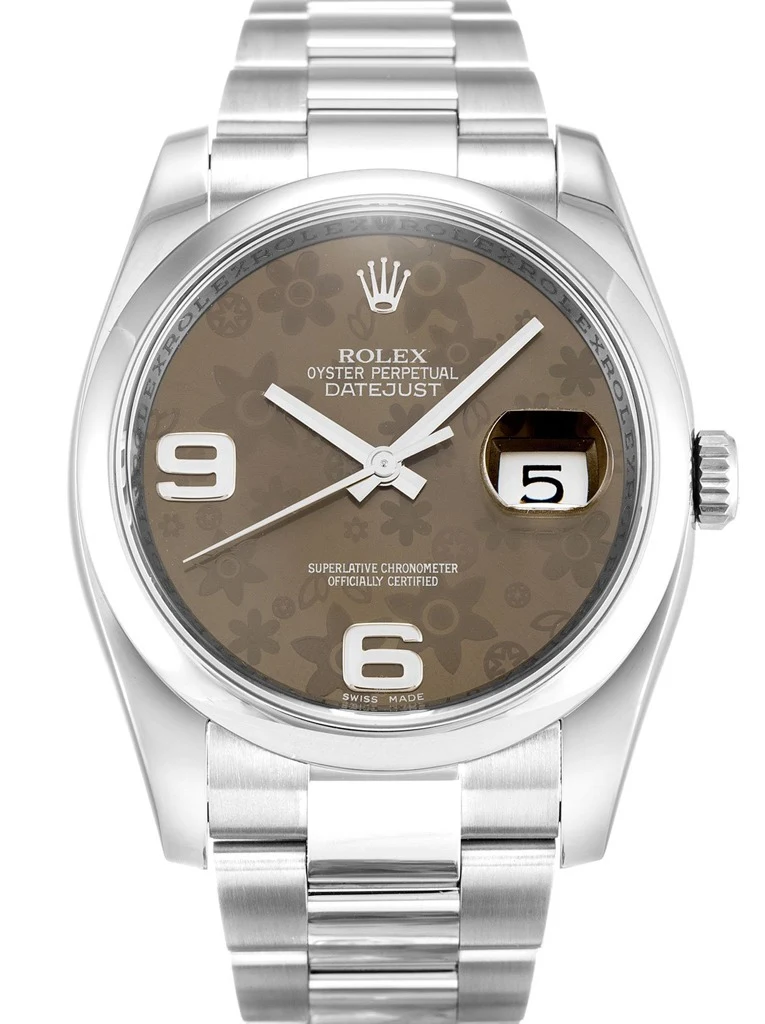 Datejust braunes Zifferblatt mit Blumenmuster 116200