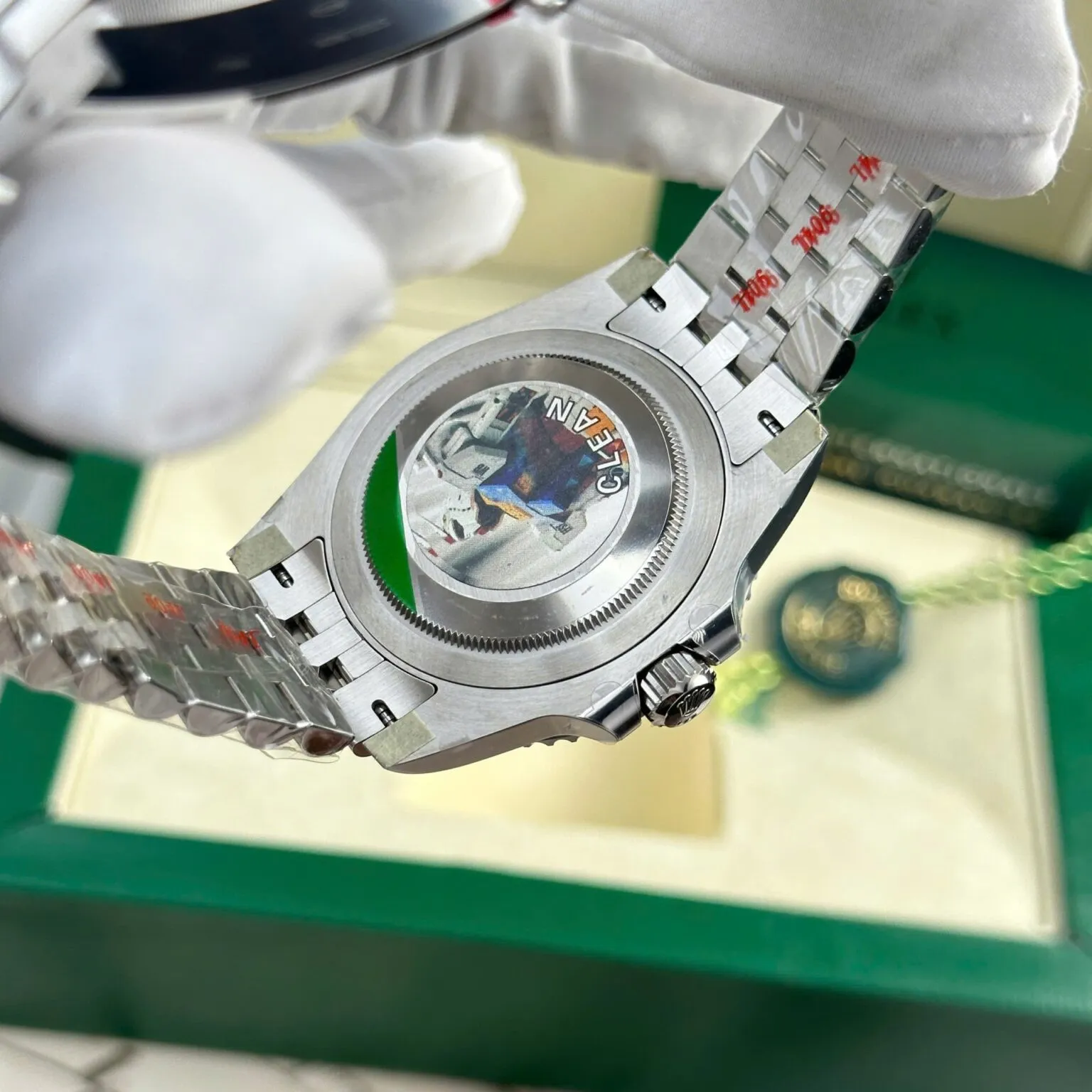 GMT Master II Batgirl schwarzes Zifferblatt Blau und Schwarz Lünette Jubilee Armband