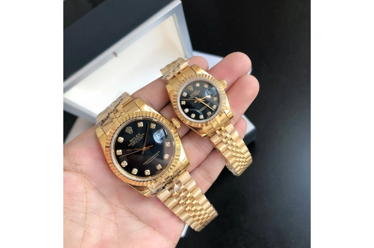 Datejust Roségold/Roségold Jubilee Schwarz/Zifferblatt