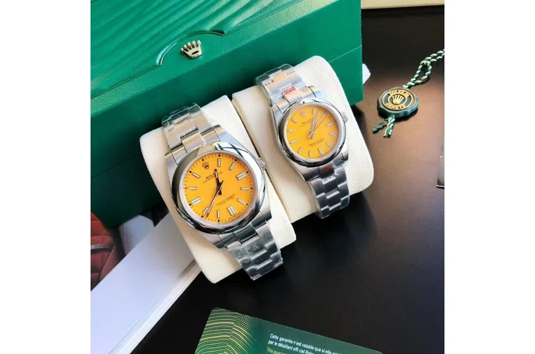 Oyster Perpetual Edelstahl/Edelstahl Gelb/Stabindizes