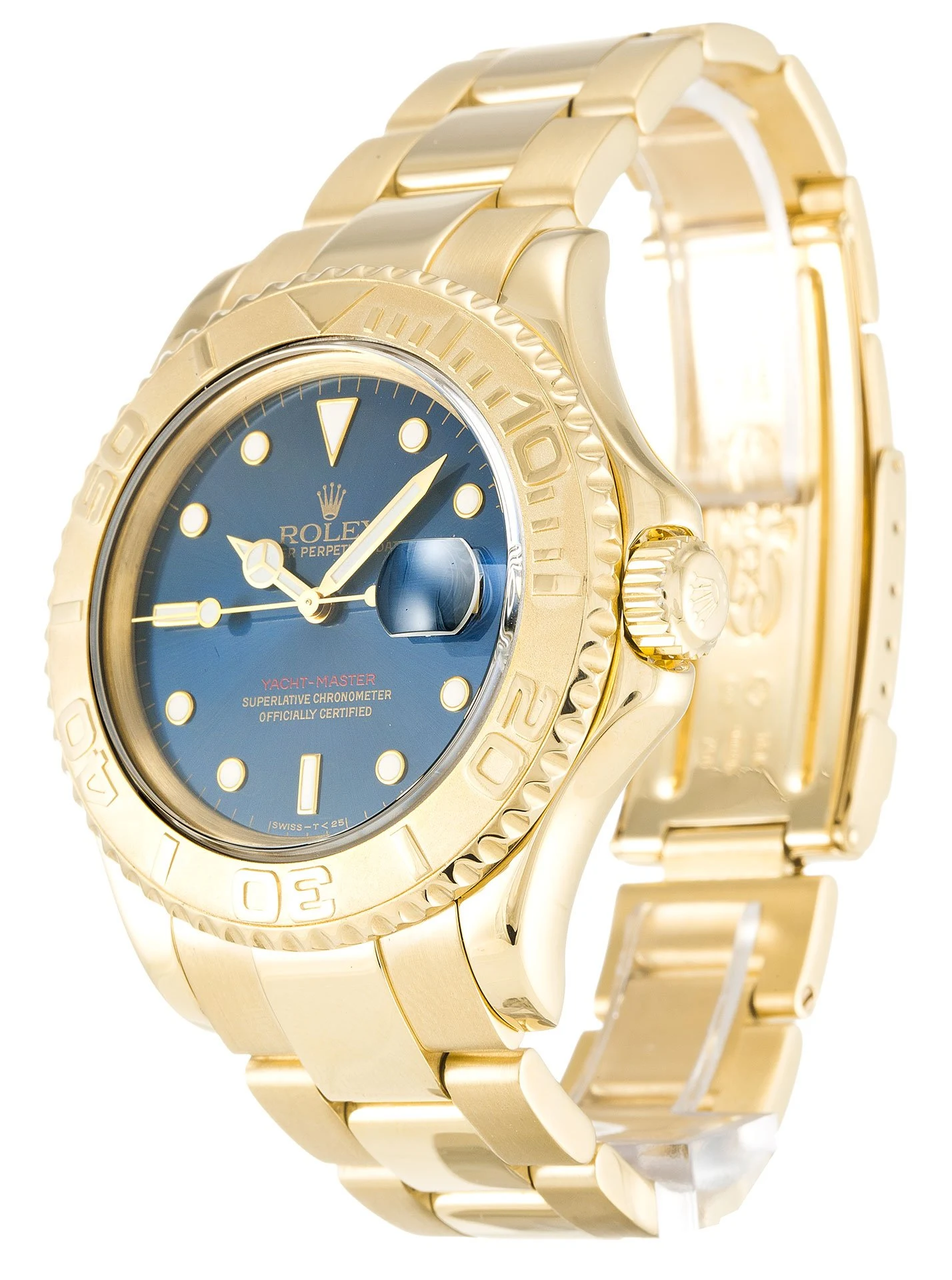 Yacht-Master blaues Zifferblatt 16628 Perspektivansicht