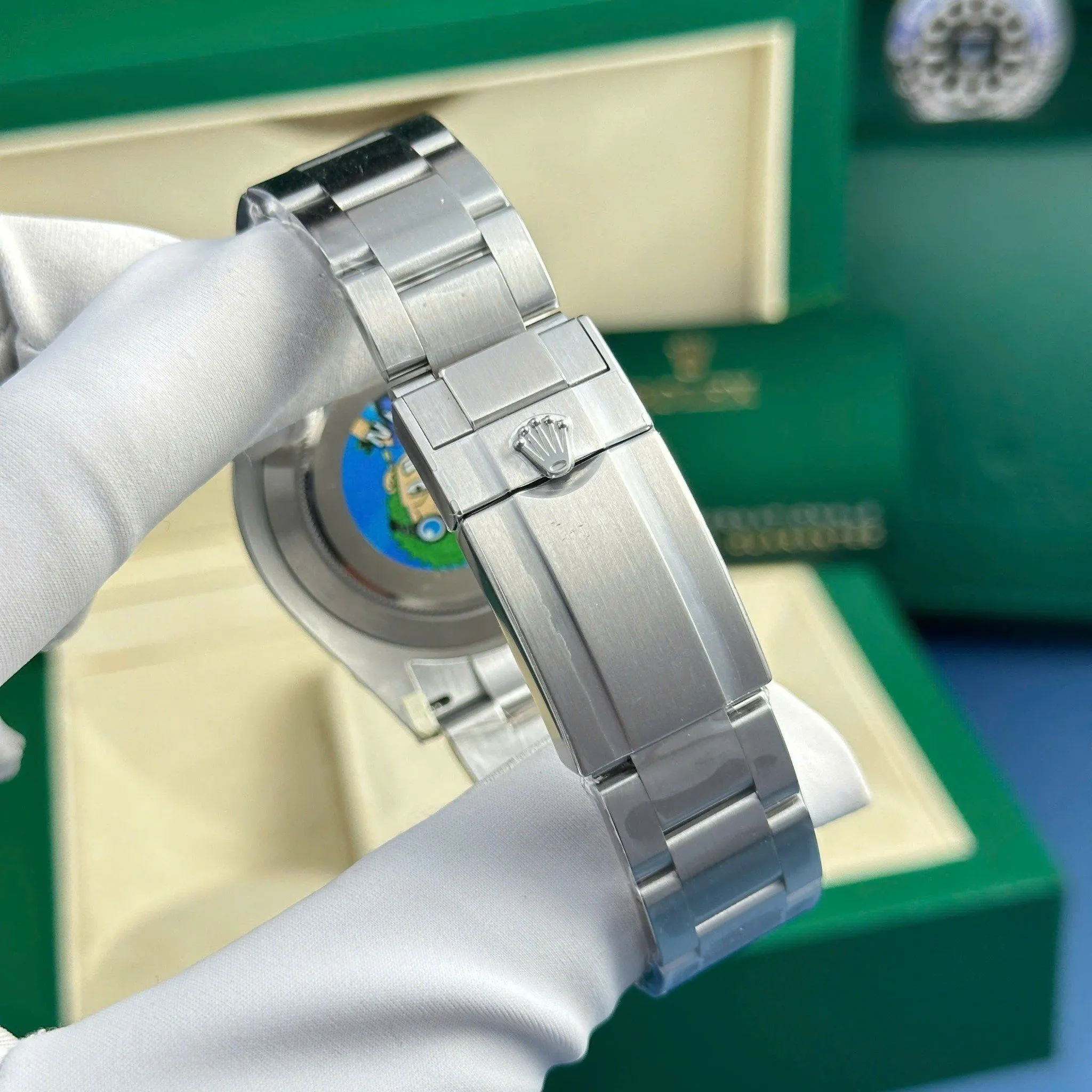 Explorer weißes Zifferblatt Oyster Armband