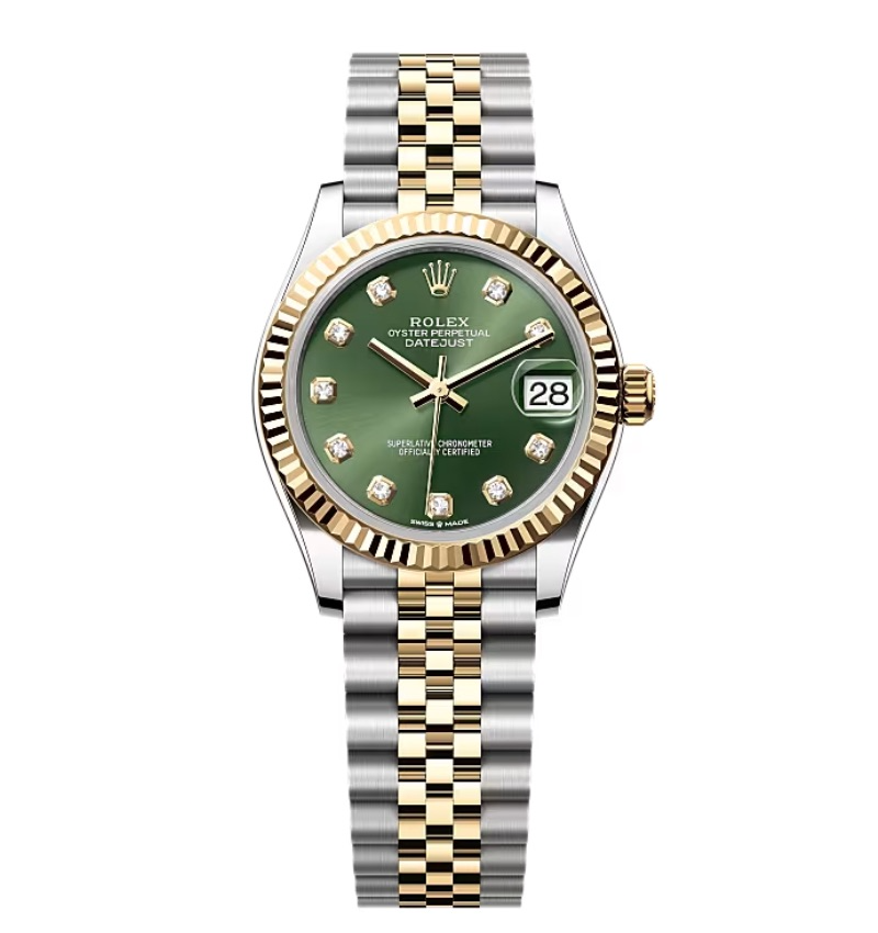 Rolex Datejust olivgrünes Zifferblatt mit Diamantbesatz 278273-0030 31 mm