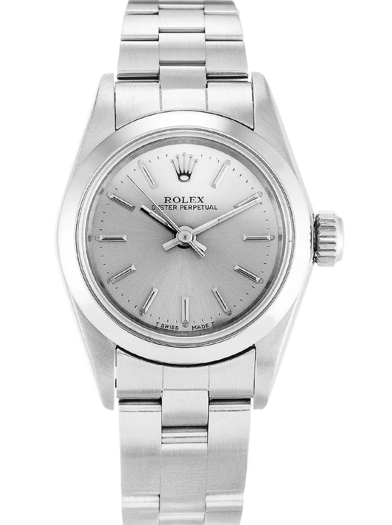Oyster Perpetual Lady silberfarbenes Zifferblatt 67180