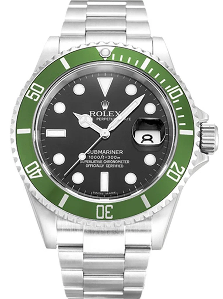 Submariner schwarzes Zifferblatt 16610LV "Kermit"