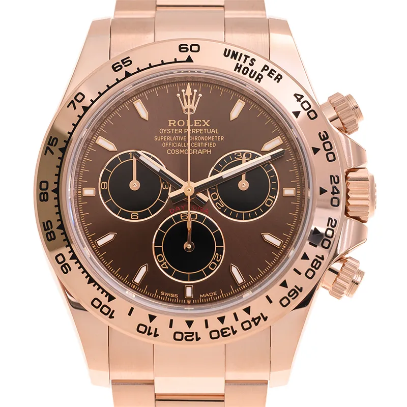 Superclone Daytona 126505 Intensives Schokoladenbraun Zifferblatt Perspektivansicht