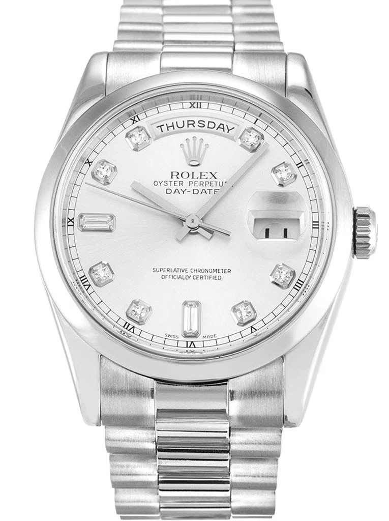 Day-Date II silberfarbenes Zifferblatt 218239