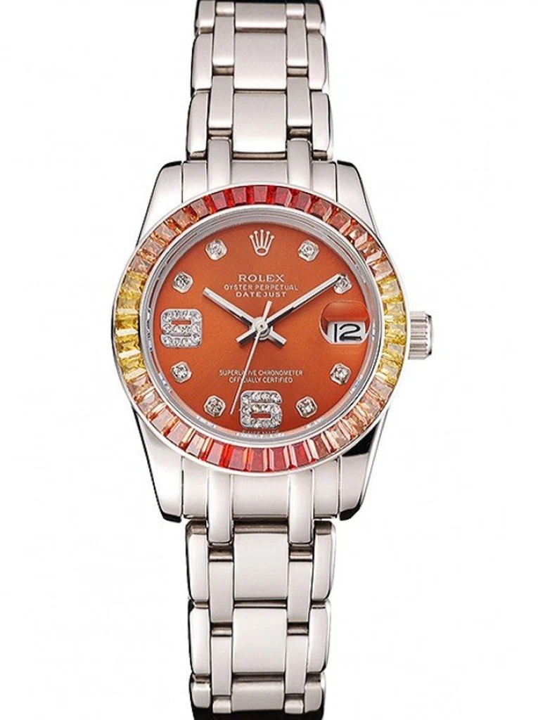 Datejust orangefarbenes Zifferblatt REP016821