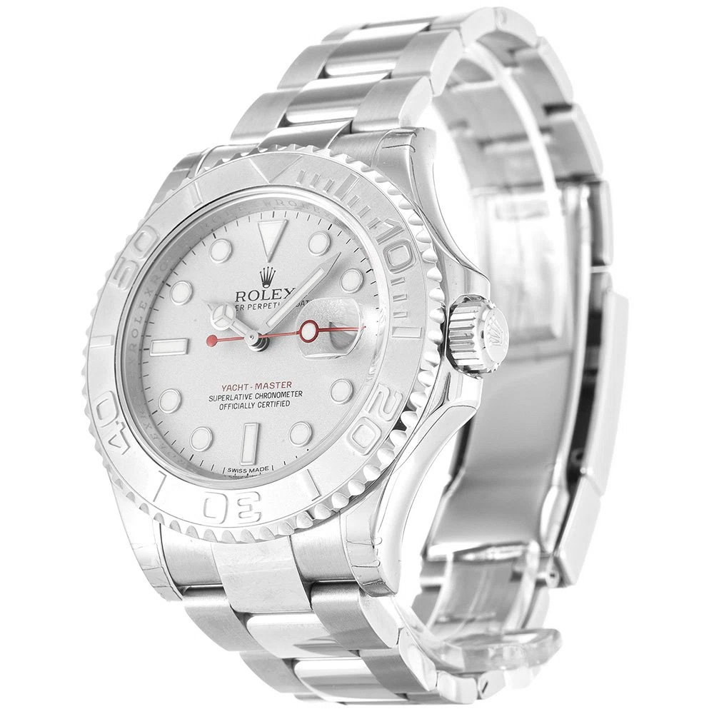 Yacht-Master silberfarbenes Zifferblatt 116622 Perspektivansicht