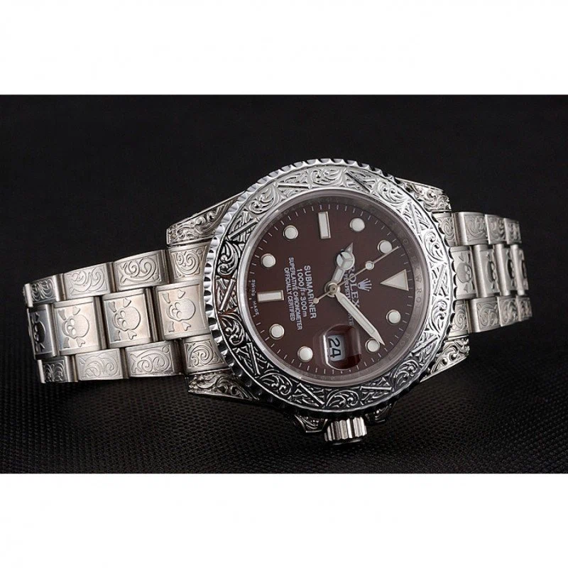 Superclone Submariner braunes Zifferblatt 1454092 Nahaufnahme