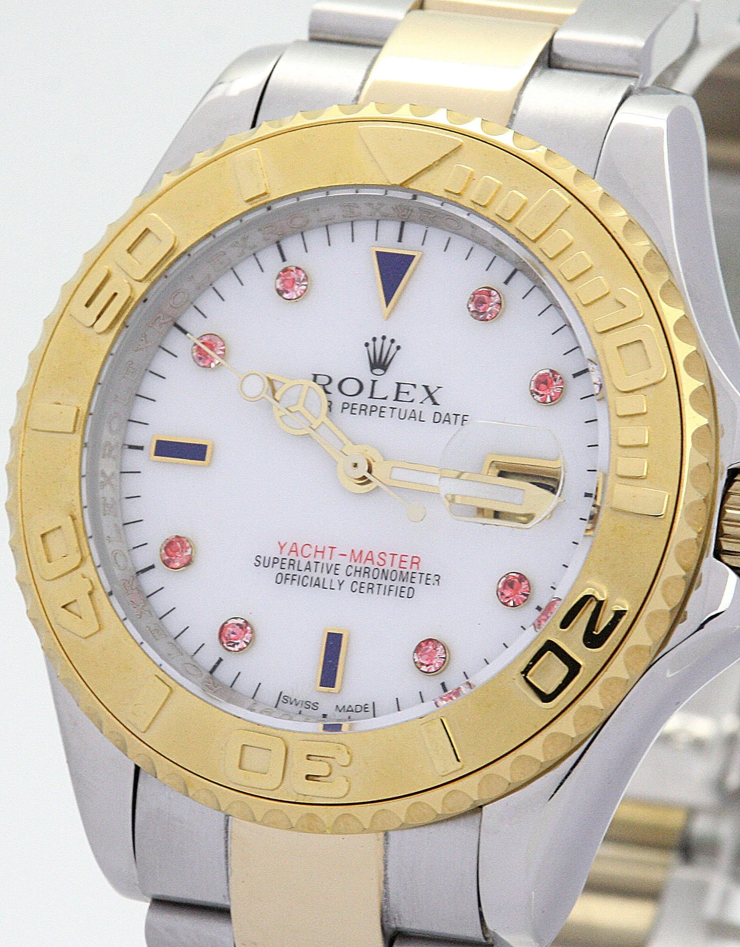 Yacht-Master weißes Zifferblatt 16623 Schrägansicht