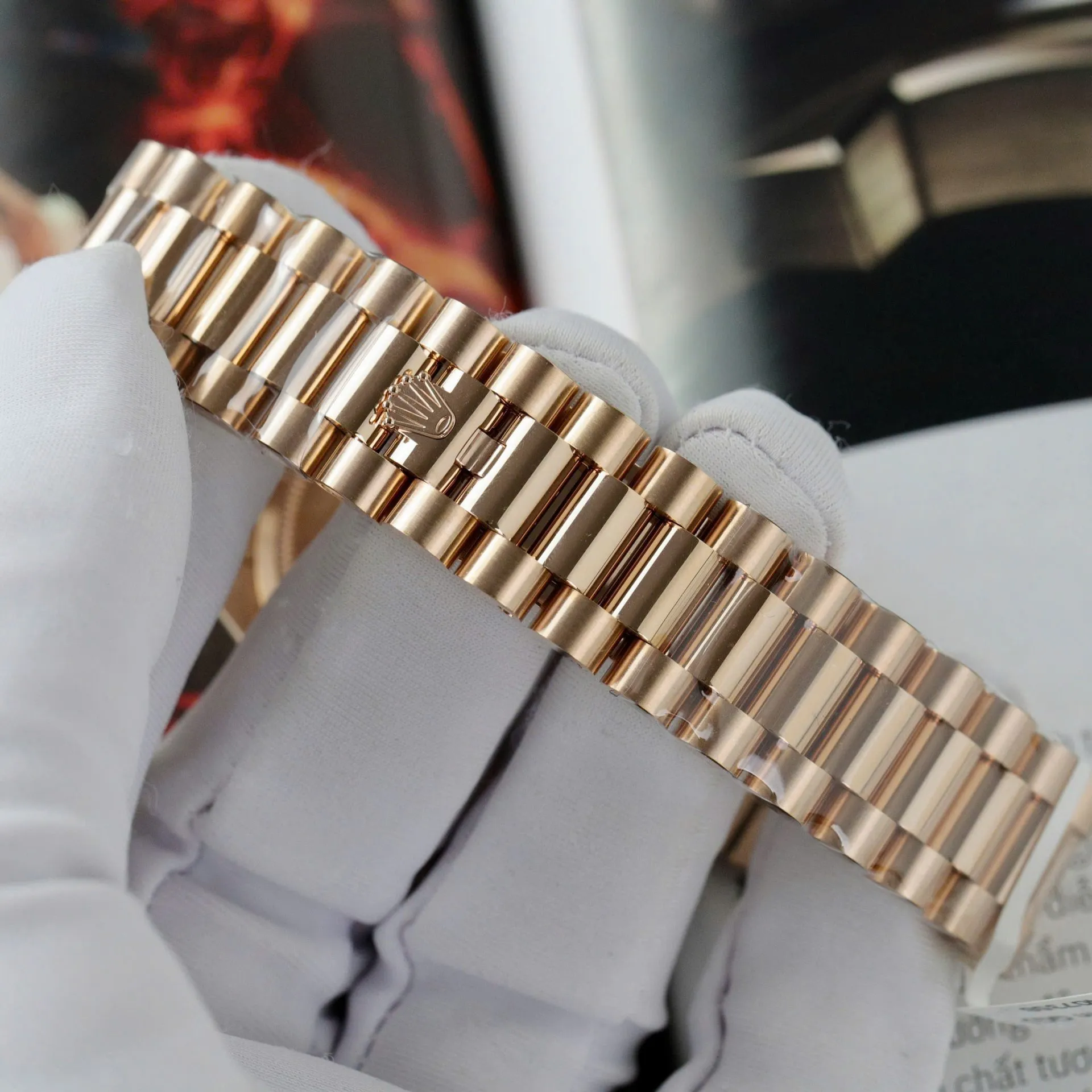 Day-Date Türkis Zifferblatt mit Diamantbesatz Geriffelt Rosé Presidential Armband