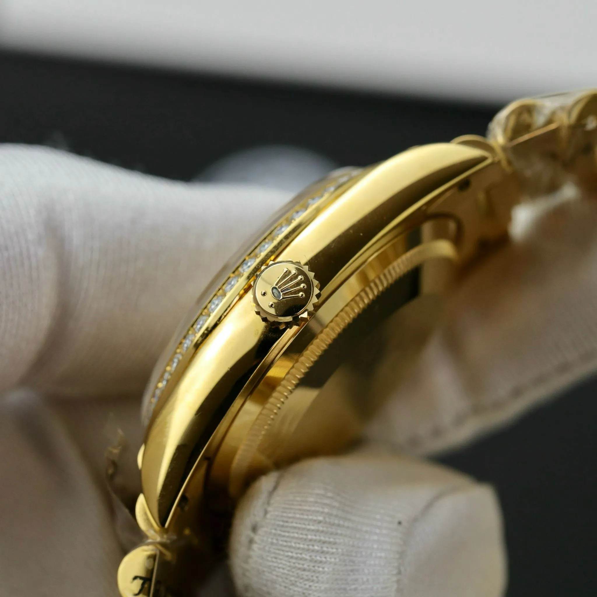 Day Date Zifferblatt mit Diamantbesatz mit Diamantbesatz Lünette Presidential Armband