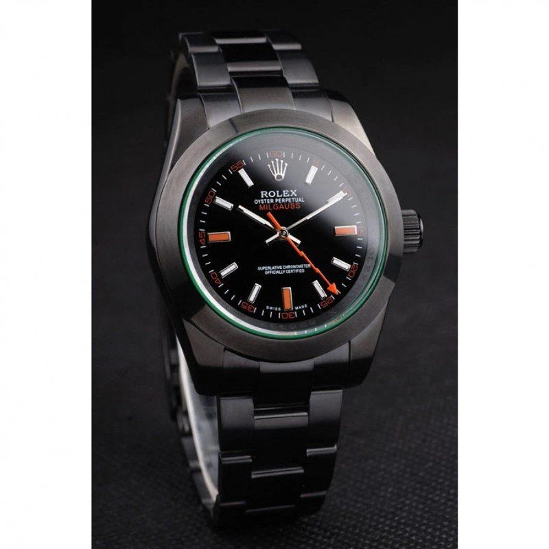 Milgauss schwarzes Zifferblatt PRL05090290 Schrägansicht