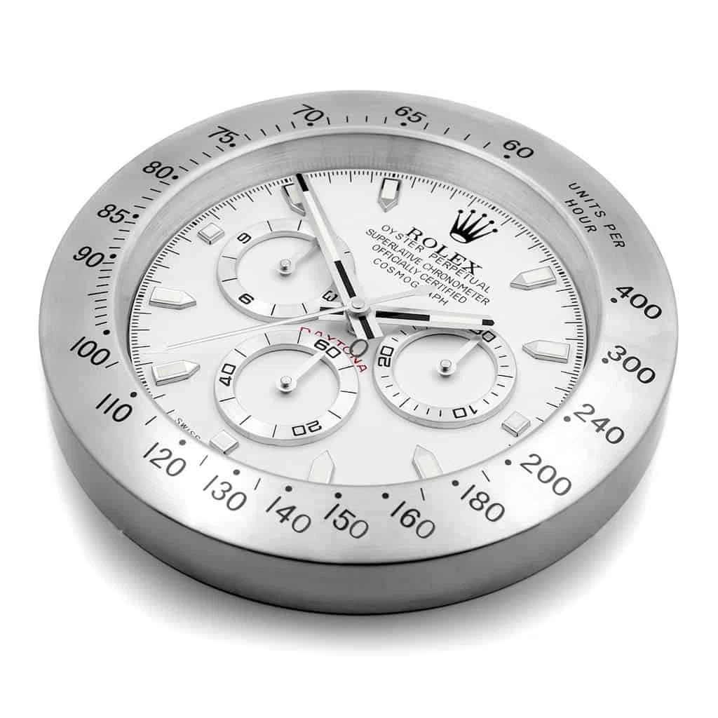 Wanduhr – DAYTONA Silber Schrägansicht