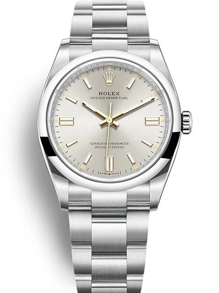 Oyster Perpetual Lady silberfarbenes Zifferblatt 126000