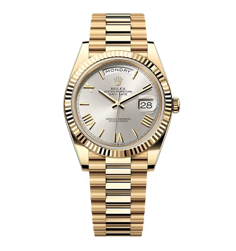 Rolex Day-Date silberfarbenes Zifferblatt 228238-0002 40 mm – Superclone