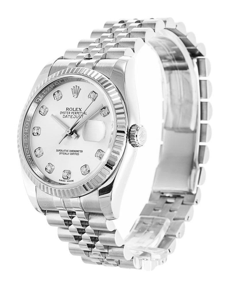Datejust weißes Zifferblatt 116234 Perspektivansicht