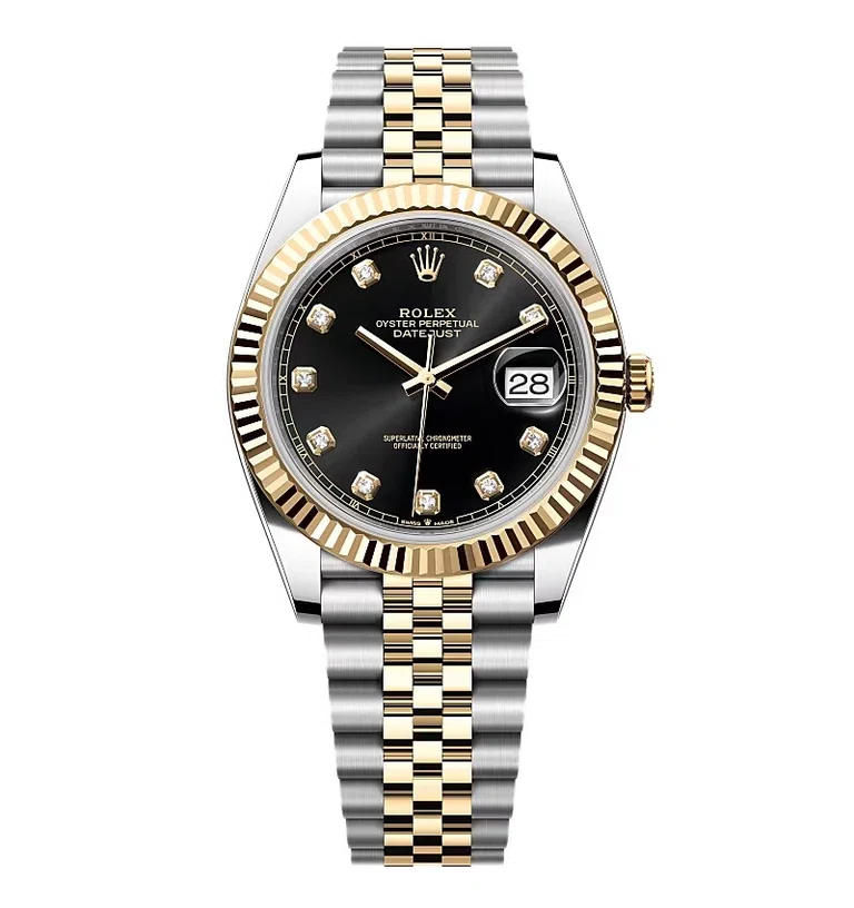 Rolex Datejust schwarzes Zifferblatt mit Diamantbesatz 126333-0006 41 mm