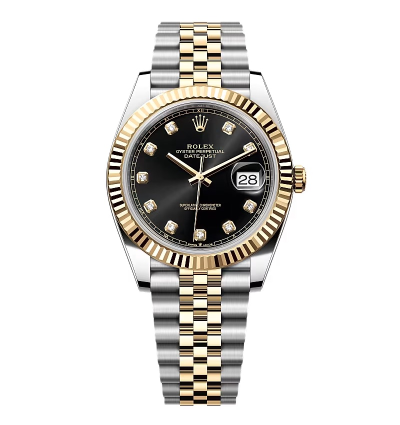 Rolex Datejust schwarzes Zifferblatt mit Diamantbesatz 126333-0006 41 mm