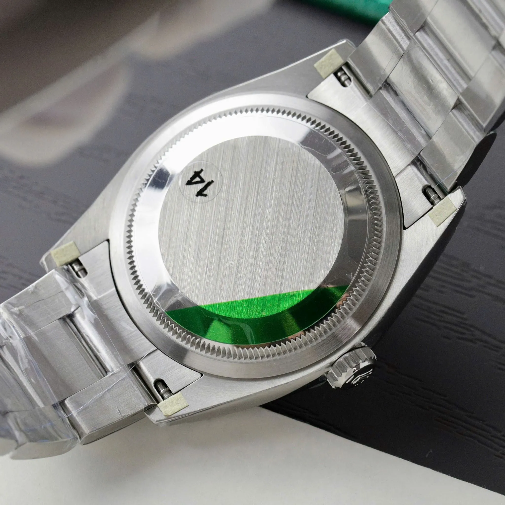 Oyster Perpetual gelbes Zifferblatt Smooth Lünette Oyster Armband