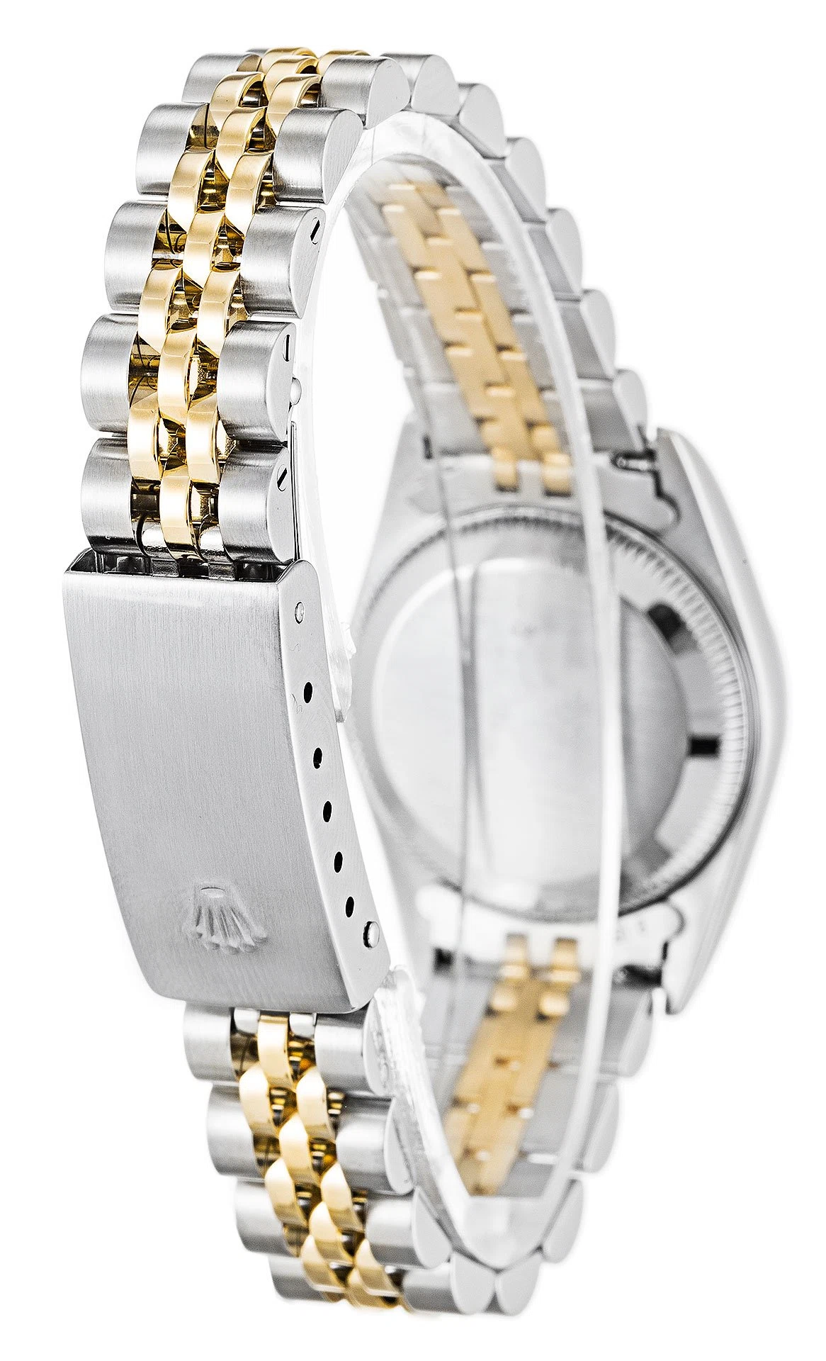 Oyster Perpetual Lady goldfarbenes Zifferblatt 76193 Schrägansicht
