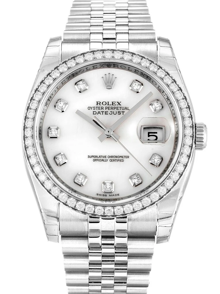 Datejust Perlmutt - weißes Zifferblatt 116244