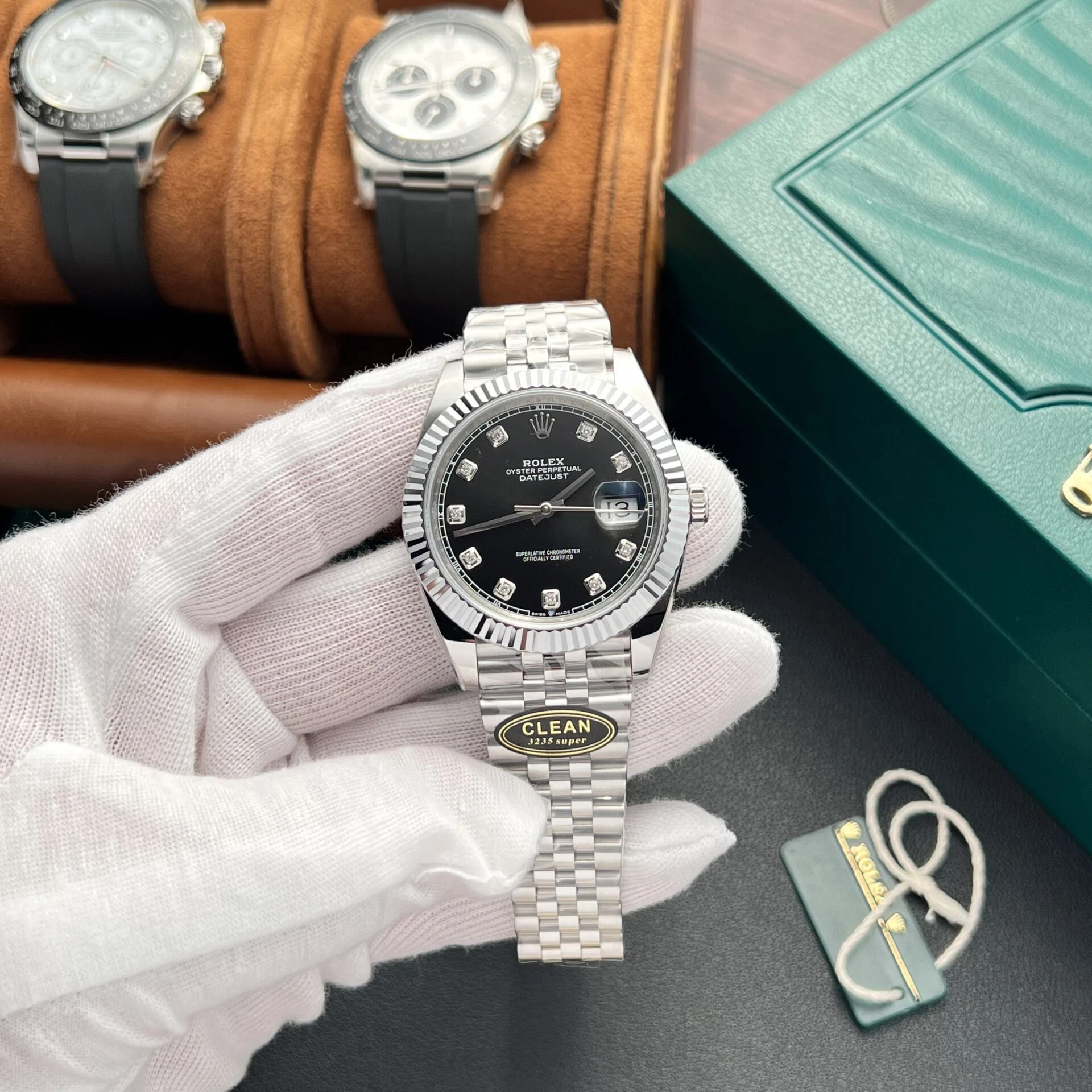 Rolex Datejust schwarzes Zifferblatt mit Diamantbesatz 126334-0012 41 mm – Bild 2