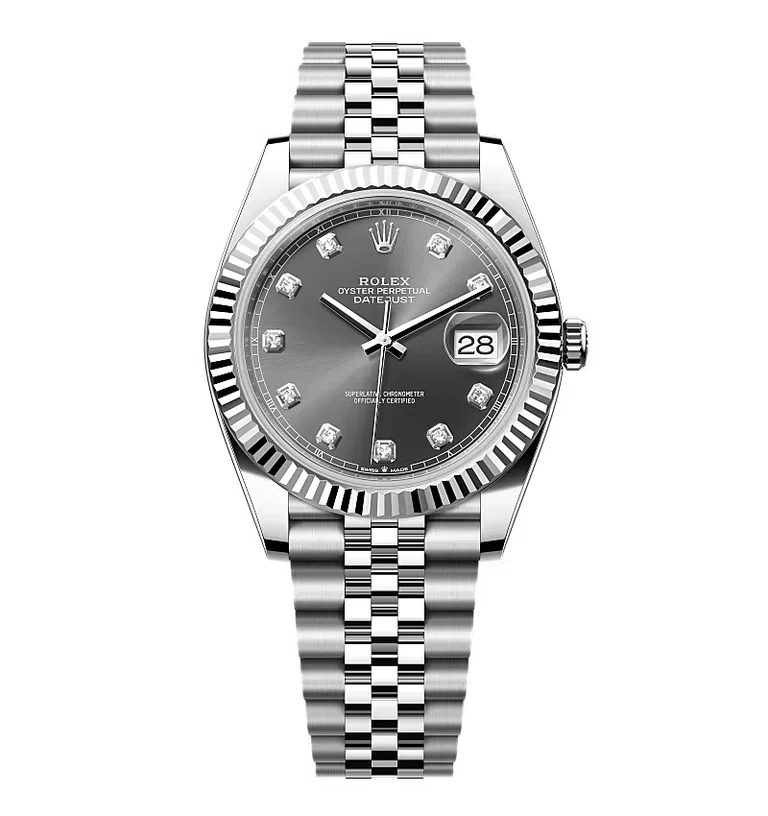 Rolex Datejust schiefergraues Zifferblatt mit Diamantbesatz 126334-0006 41 mm