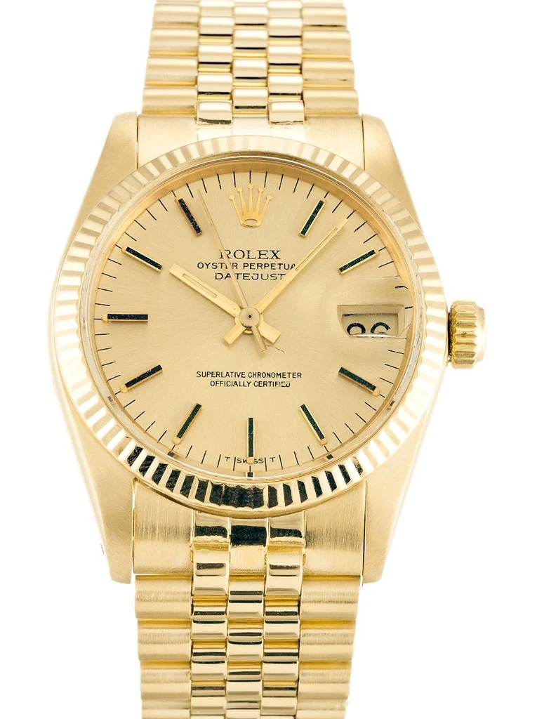 Datejust in mittlerer Größe champagnerfarbenes Zifferblatt 6827