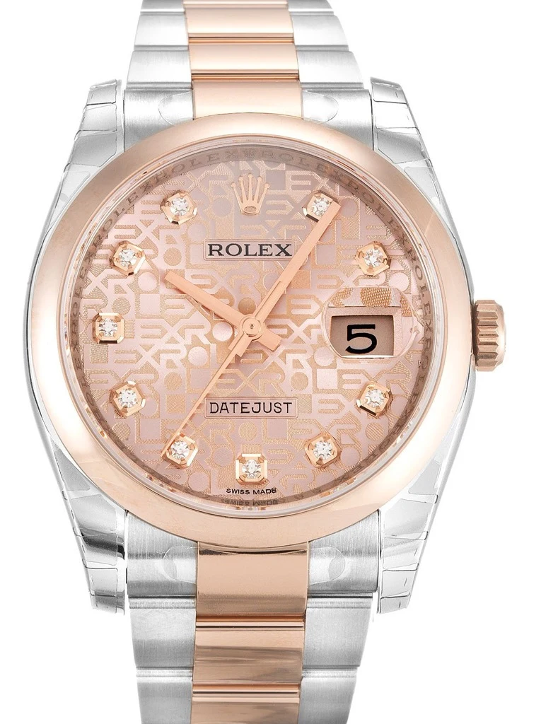 Datejust roséfarbenes Zifferblatt 116201