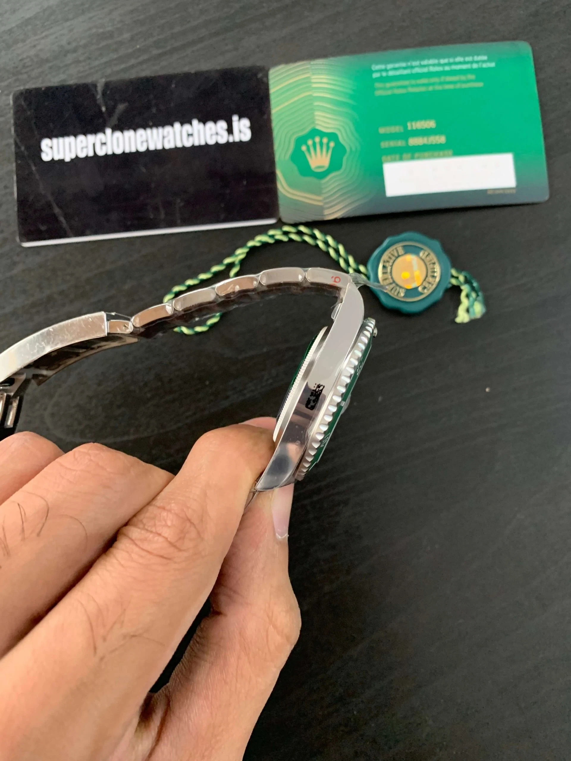 Superclone Submariner schwarzes Zifferblatt 126610LV "Starbucks" Perspektivansicht