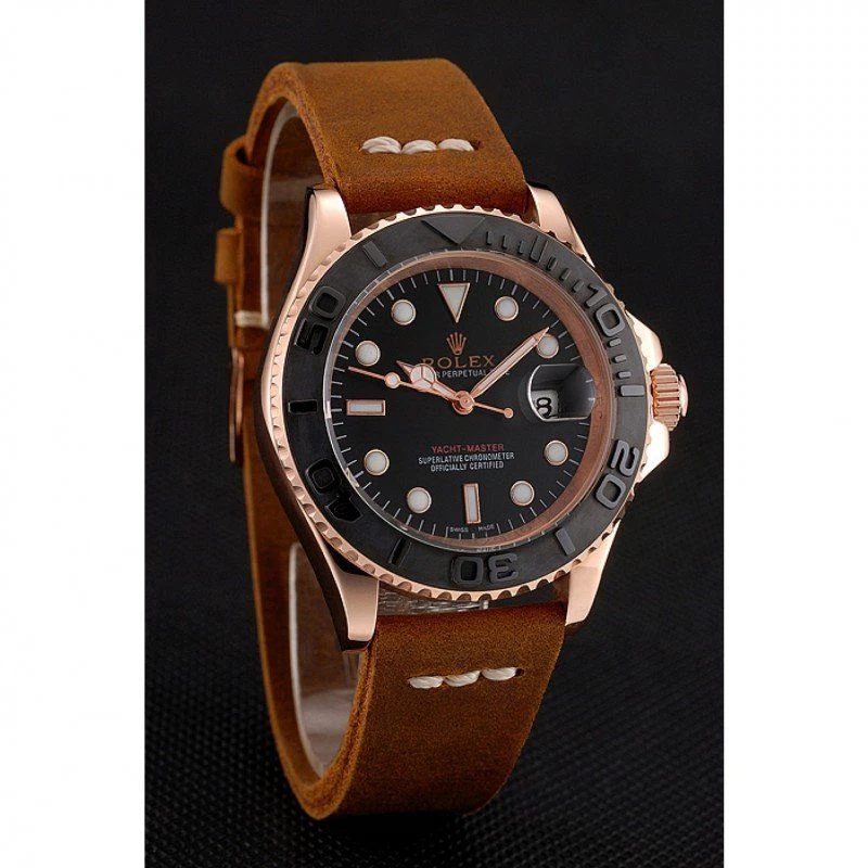 Yacht-Master schwarzes Zifferblatt 1453861 Perspektivansicht