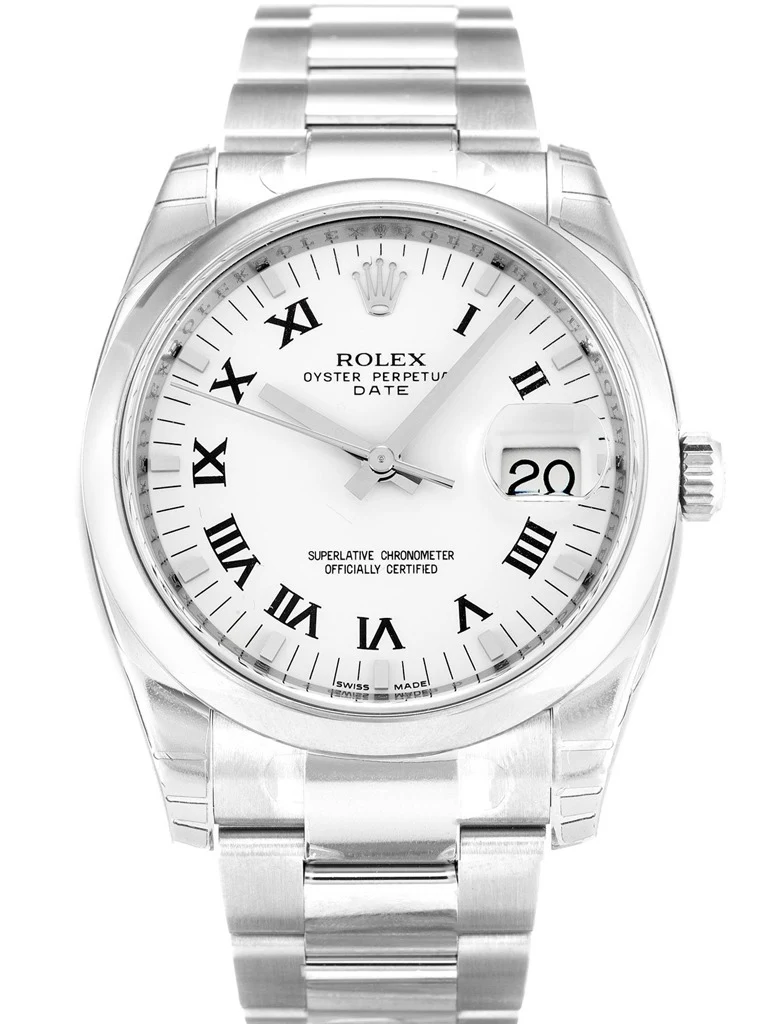 Oyster Perpetual Date weißes Zifferblatt 115200