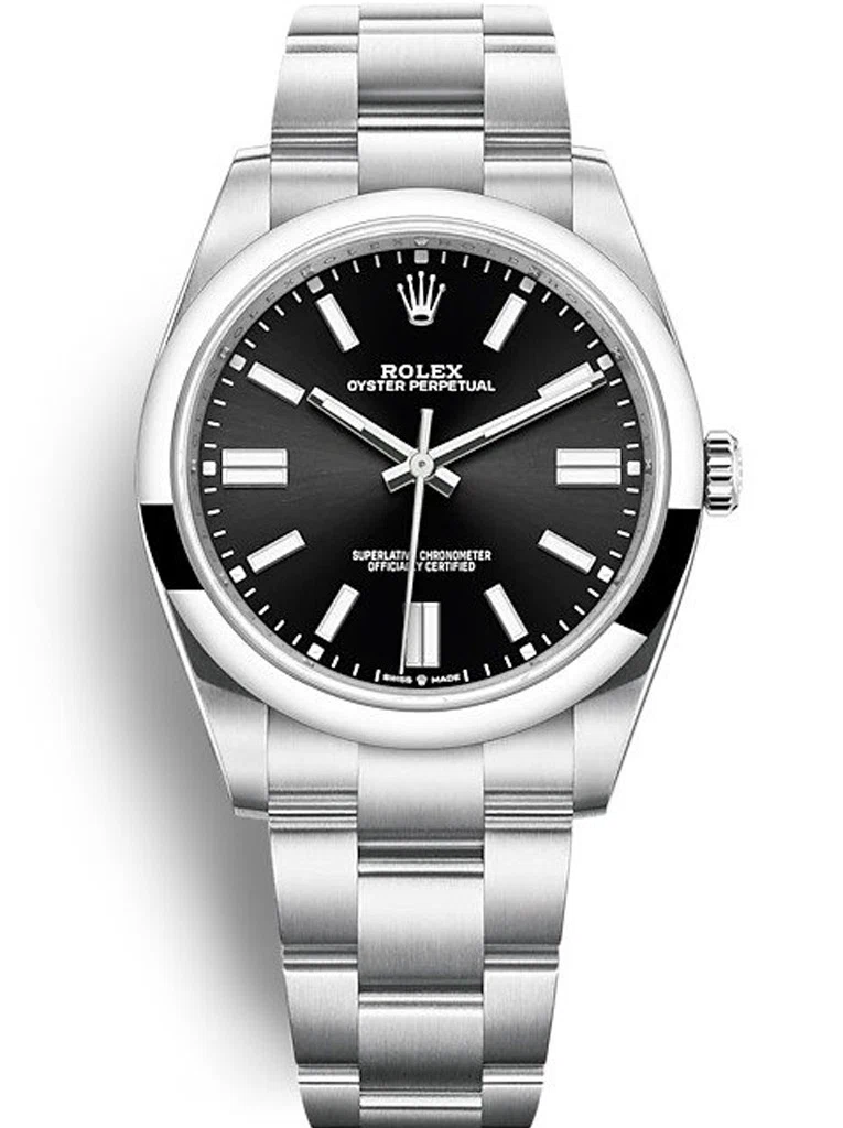 Oyster Perpetual schwarzes Zifferblatt 124300