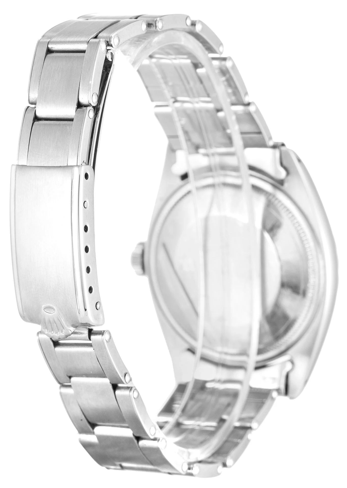 Oyster Perpetual Date silberfarbenes Zifferblatt 1500 Schrägansicht