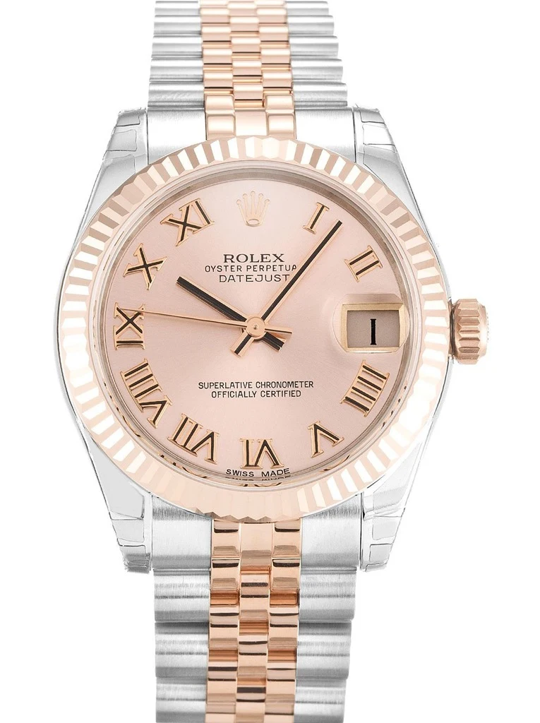 Datejust in mittlerer Größe rosafarbenes Zifferblatt 178271