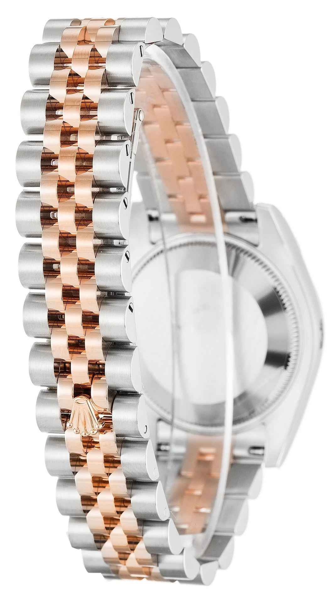 Datejust in mittlerer Größe rosafarbenes Zifferblatt mit Blumenmuster 178271 Schrägansicht
