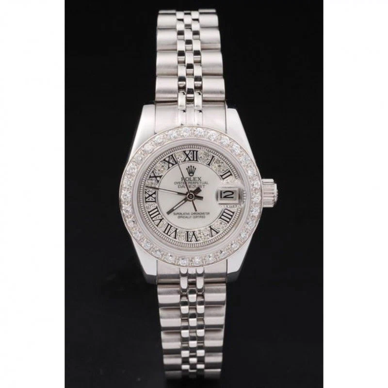 Superclone Datejust Zifferblatt mit Diamantbesatz SRL65 Perspektivansicht