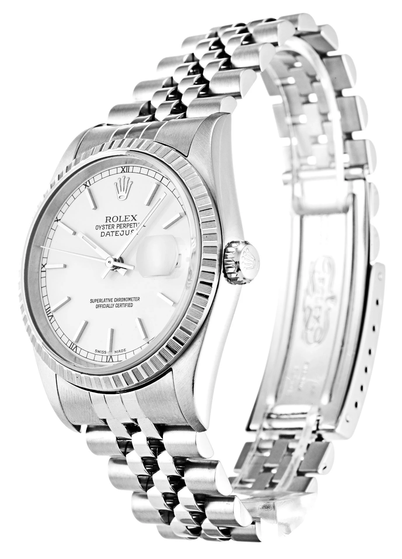 Datejust weißes Zifferblatt 16220-3 Perspektivansicht